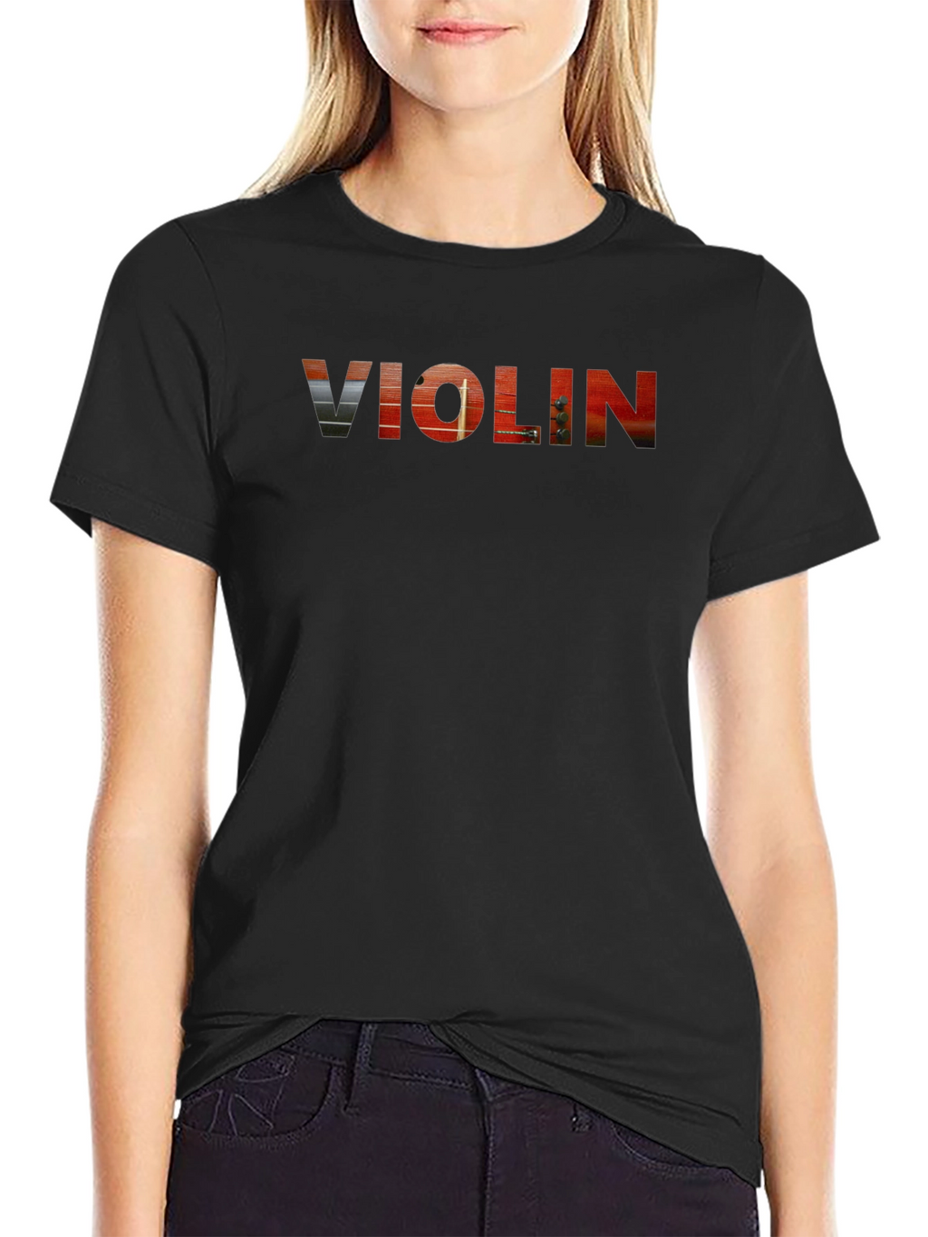 Violin Graphic Tee - Musical Instrument T-Shirt