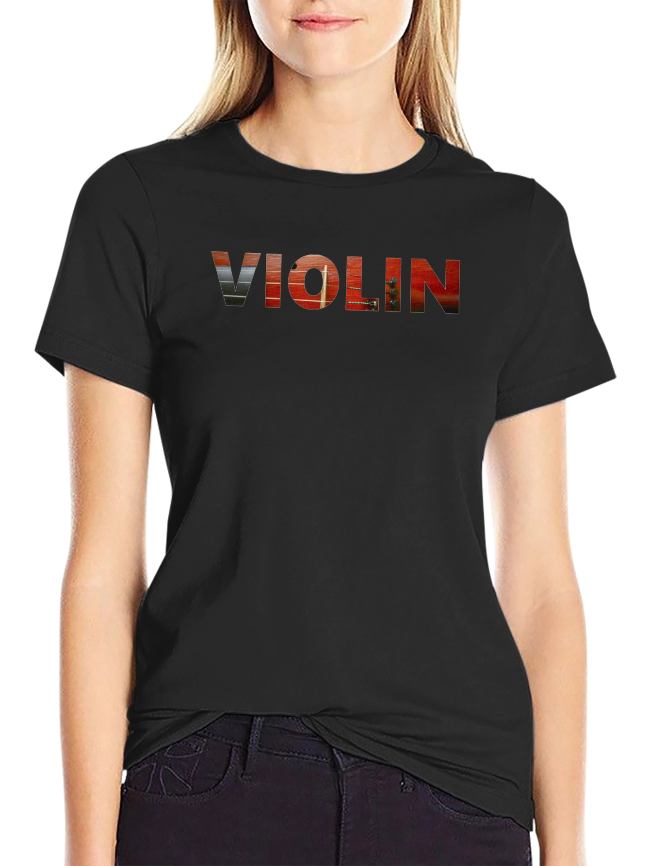 Violin Graphic Tee - Musical Instrument T-Shirt