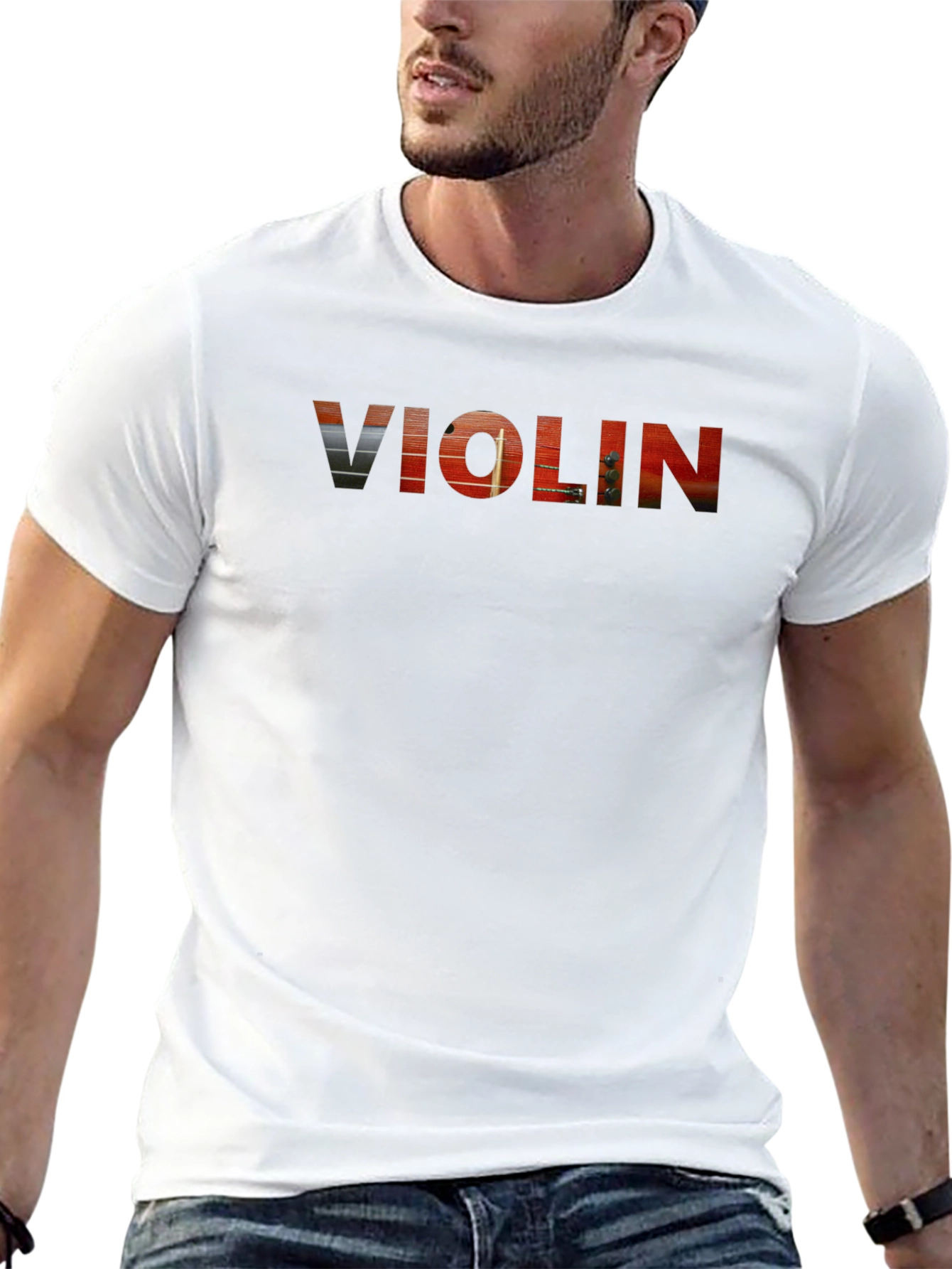 Violin Graphic Tee - Musical Instrument T-Shirt