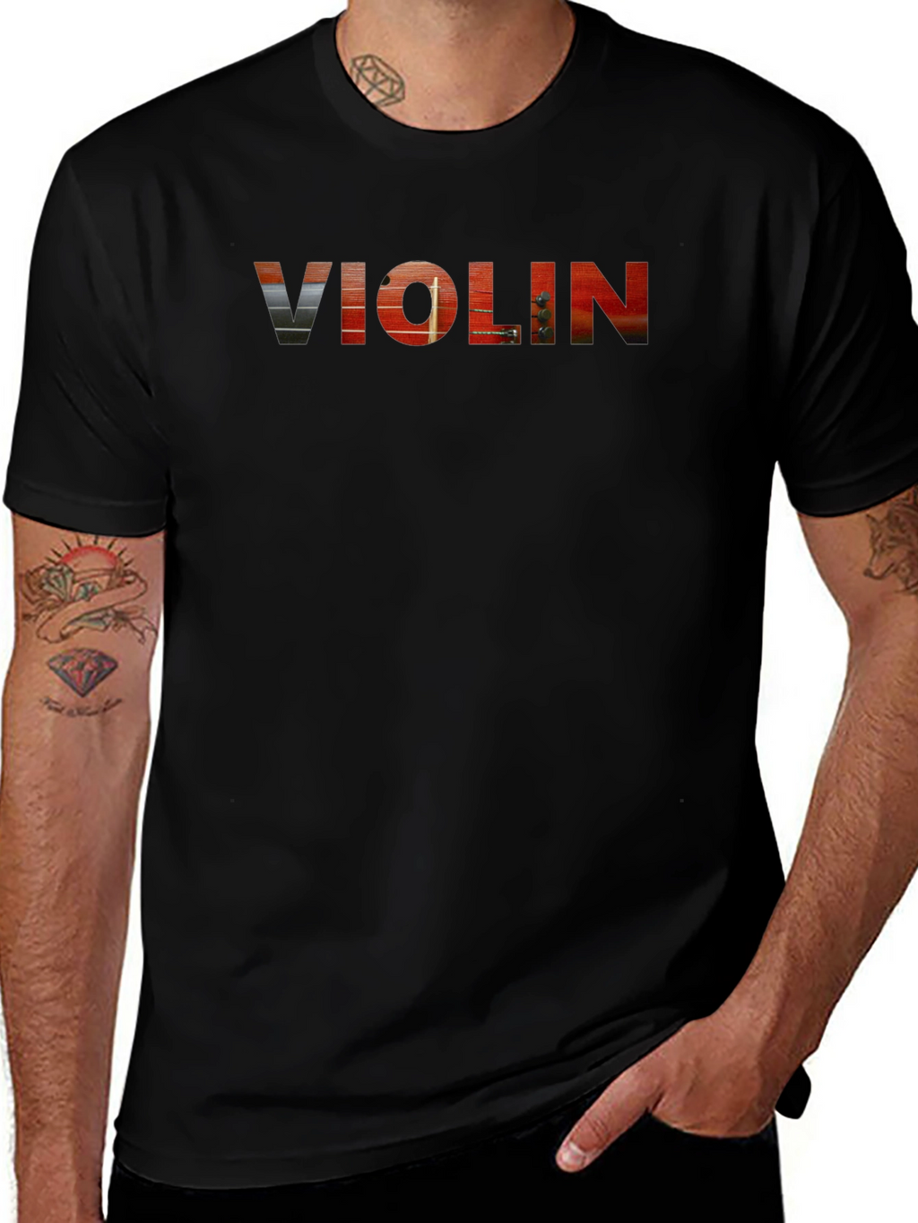 Violin Graphic Tee - Musical Instrument T-Shirt
