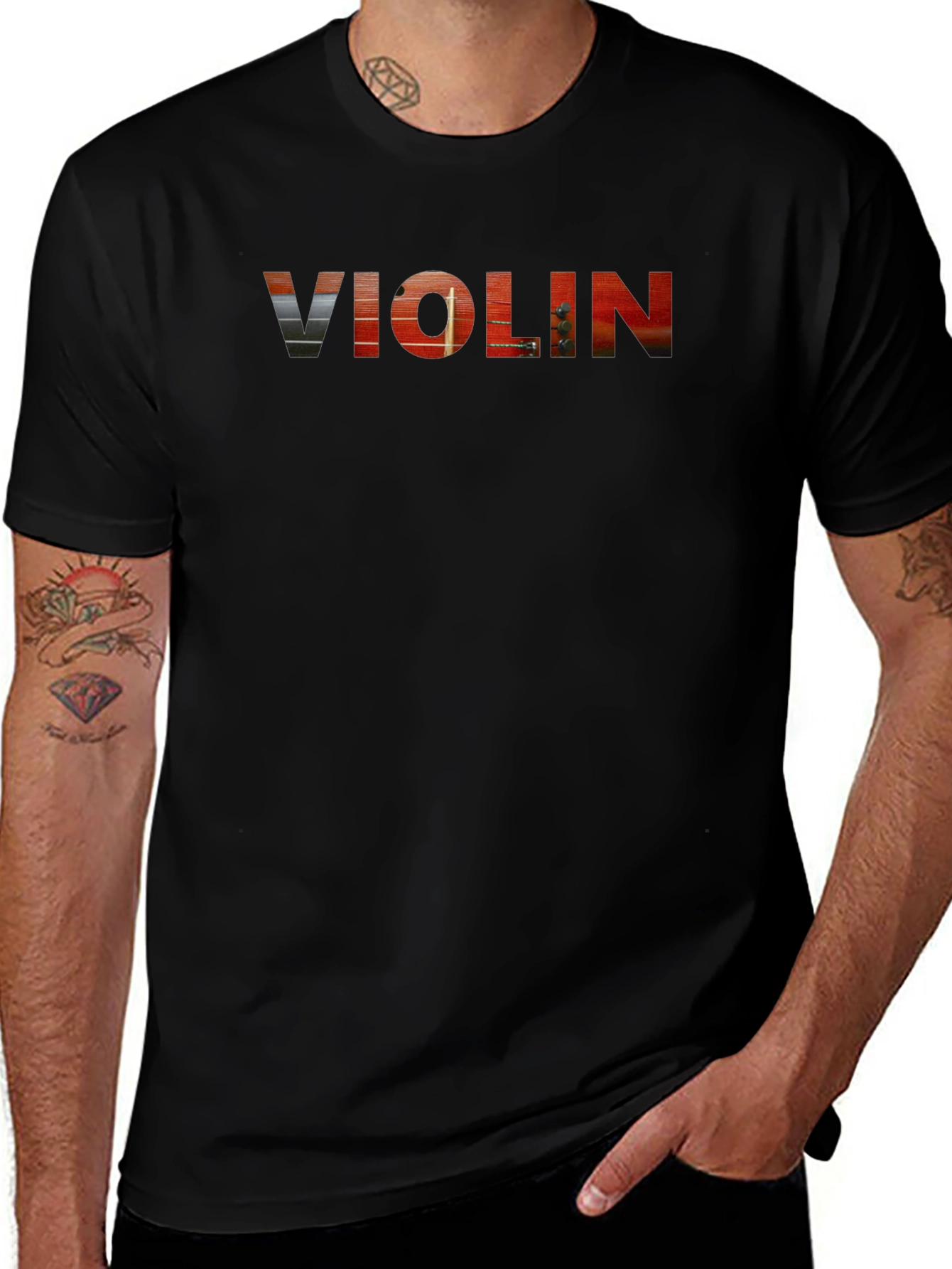 Violin Graphic Tee - Musical Instrument T-Shirt