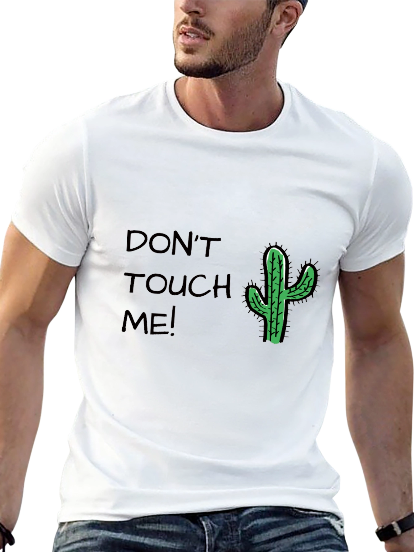 Dont Touch Me Cactus T-Shirt - Black Cotton Tee