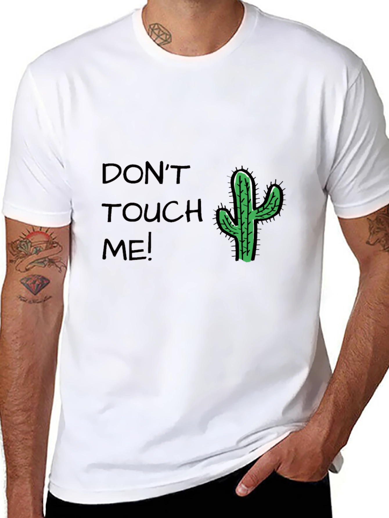 Dont Touch Me Cactus T-Shirt - Black Cotton Tee