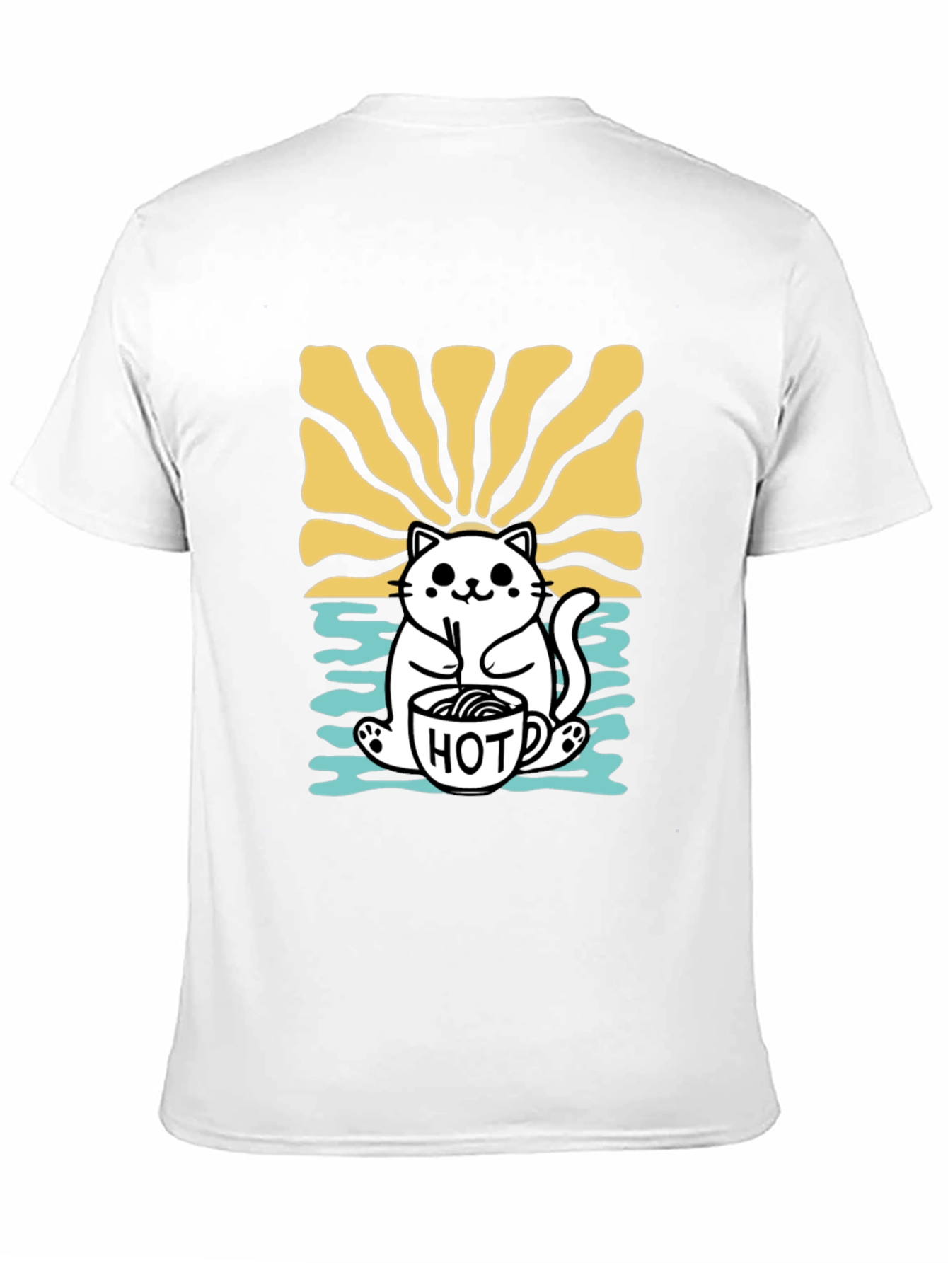 Cute Cat Hot Drink T-Shirt