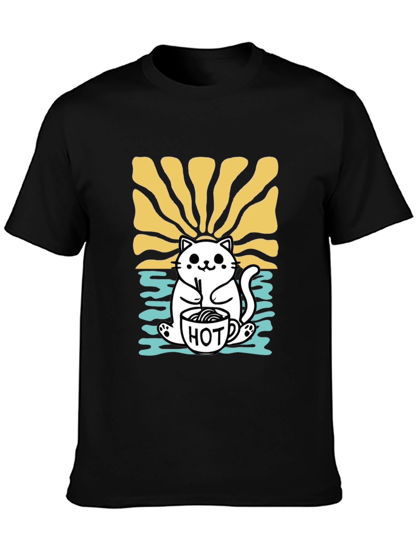 Cute Cat Hot Drink T-Shirt