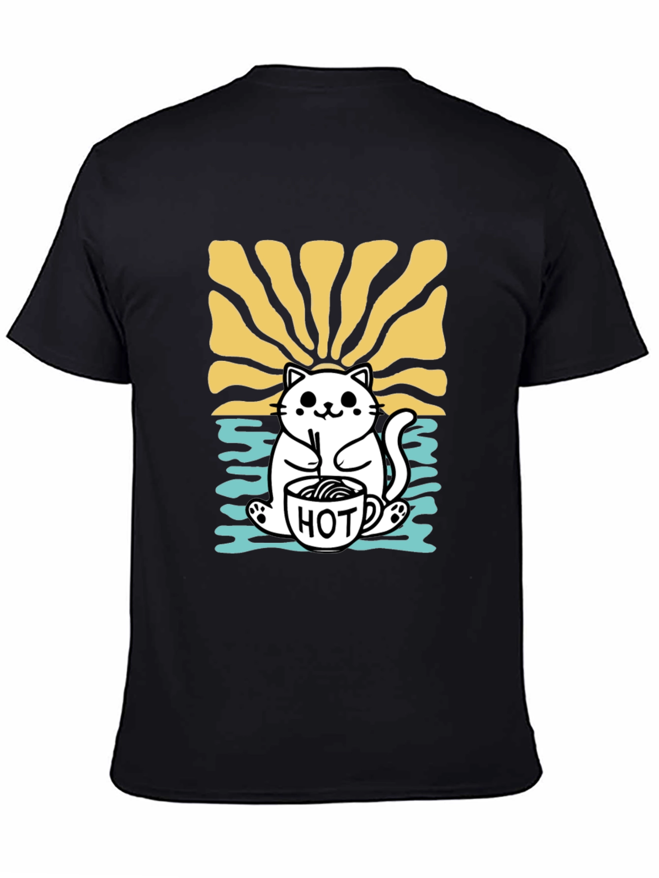 Cute Cat Hot Drink T-Shirt