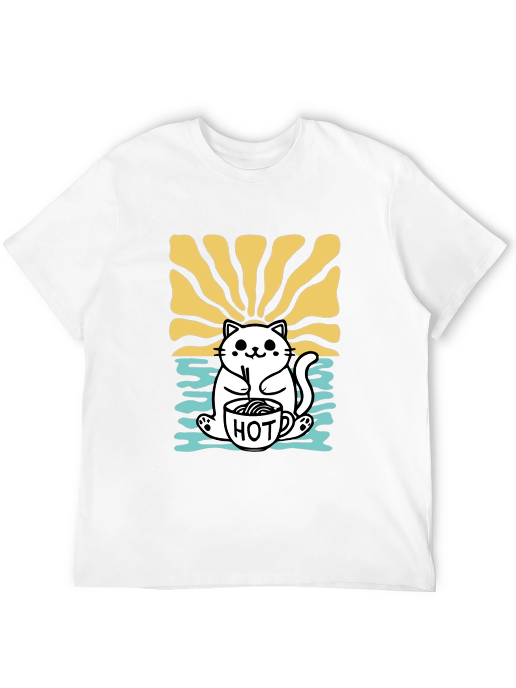 Cute Cat Hot Drink T-Shirt