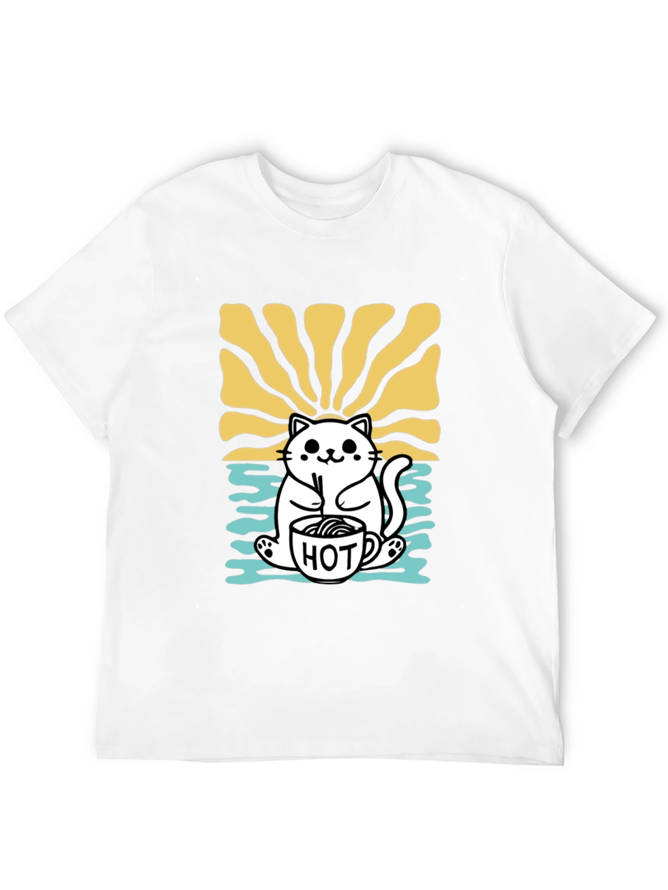Cute Cat Hot Drink T-Shirt