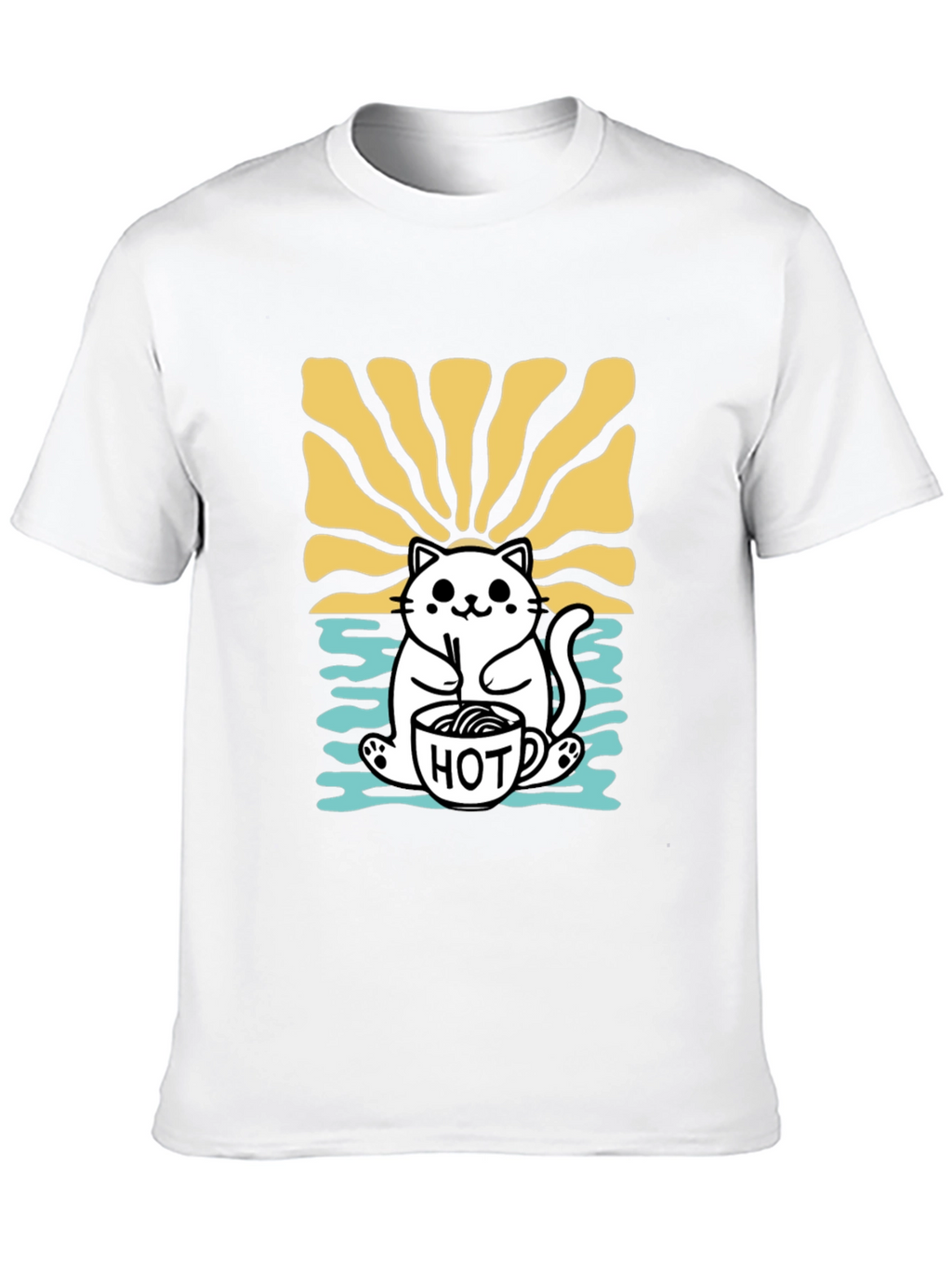 Cute Cat Hot Drink T-Shirt