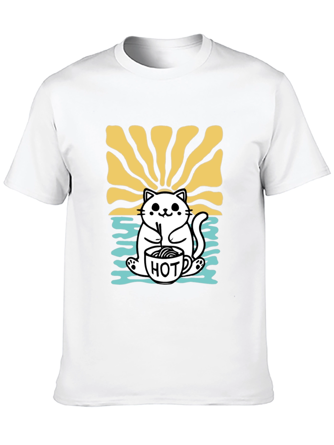 Cute Cat Hot Drink T-Shirt