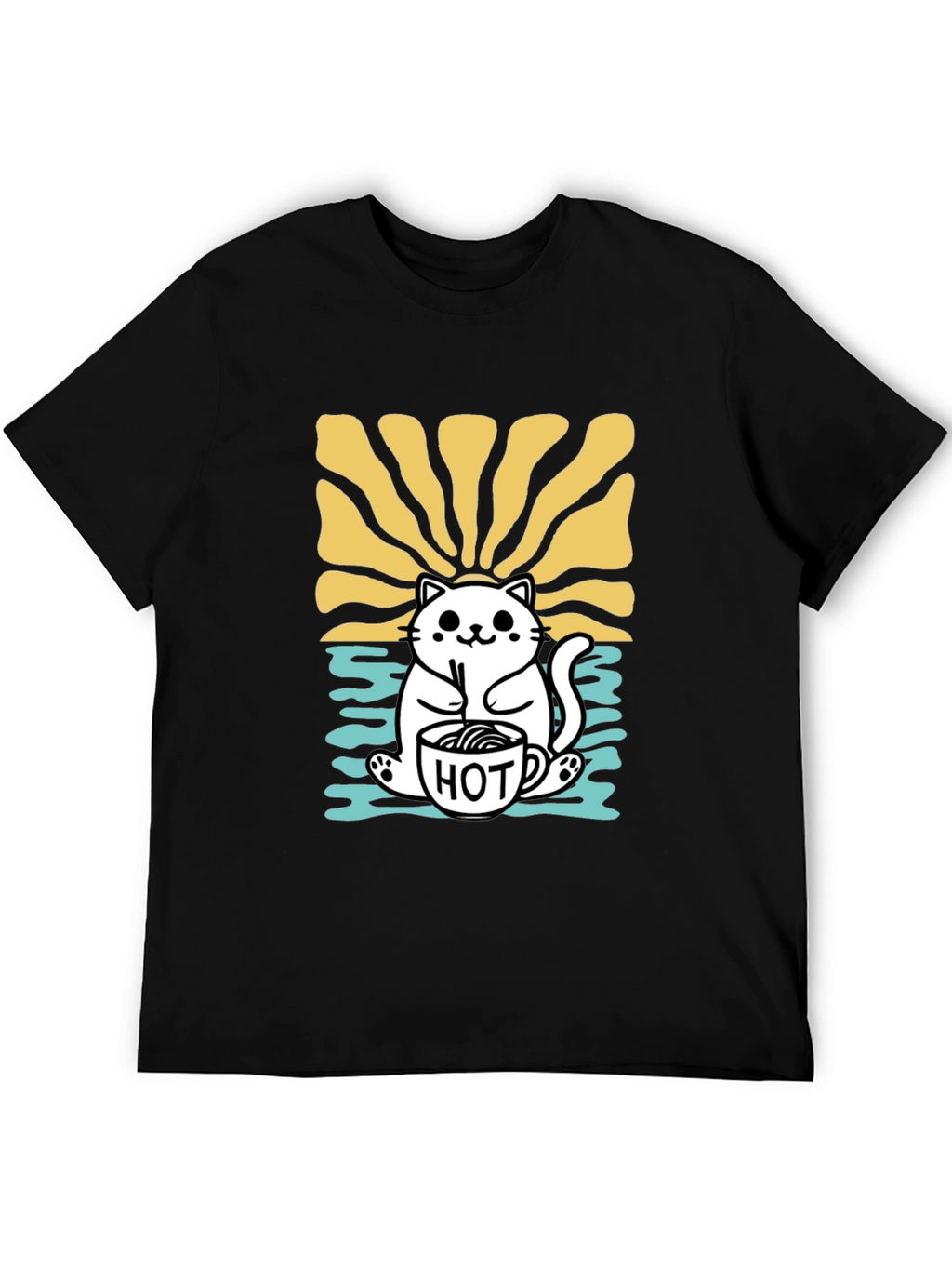 Cute Cat Hot Drink T-Shirt