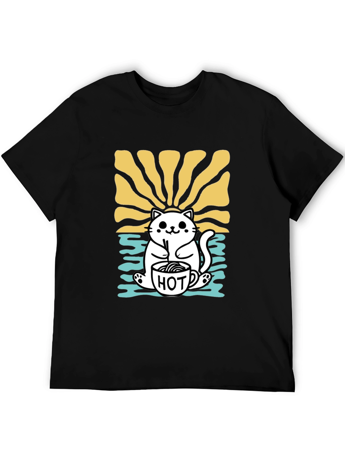 Cute Cat Hot Drink T-Shirt