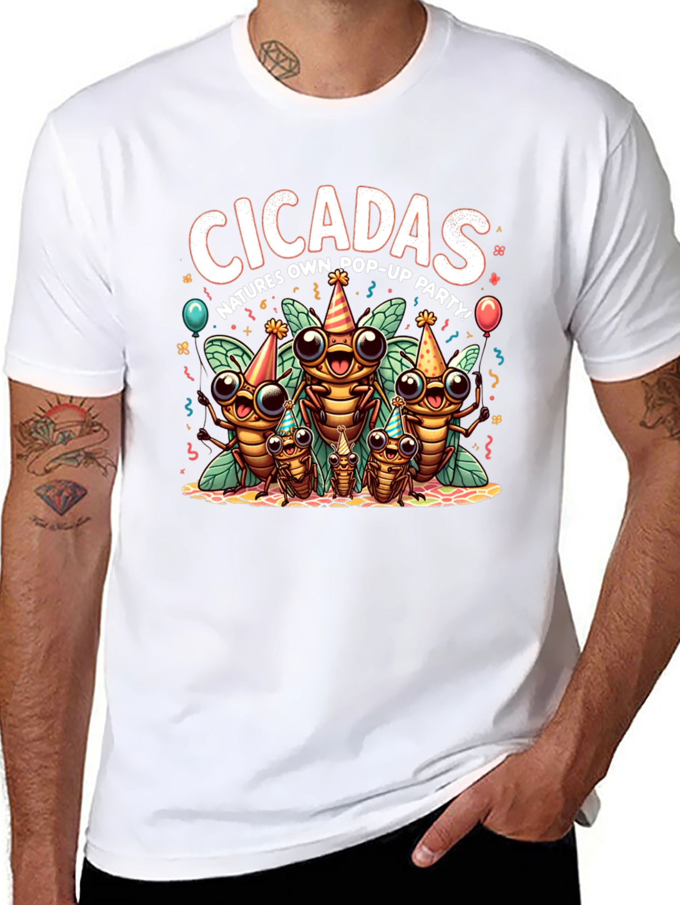 Cicadas Nature Party Graphic T-Shirt