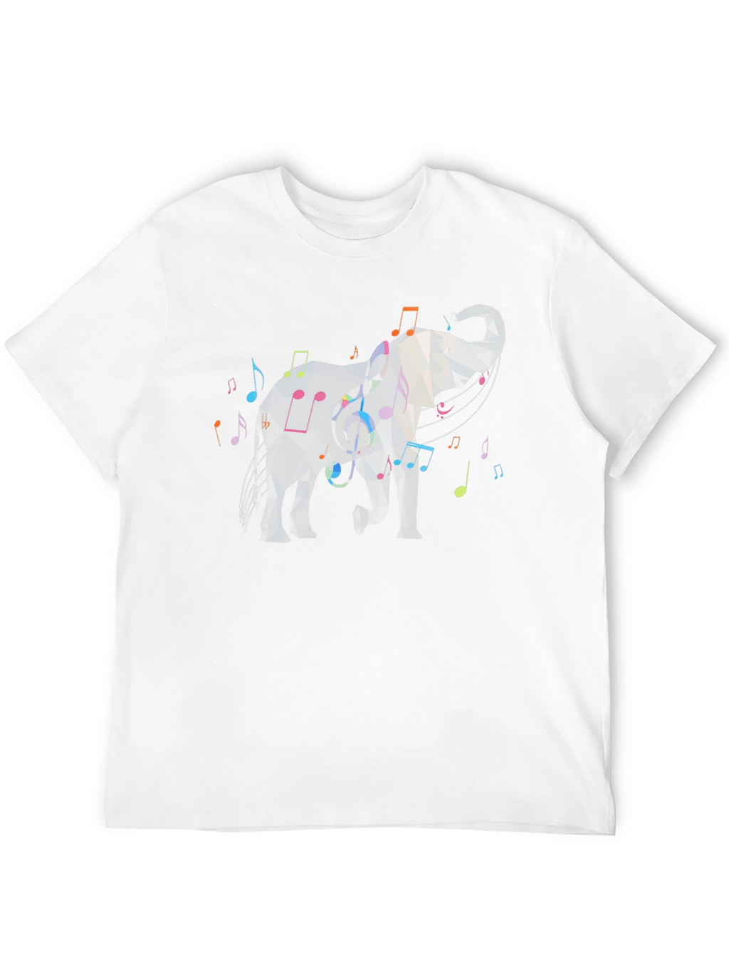 Geometric Elephant Music Note Graphic Tee