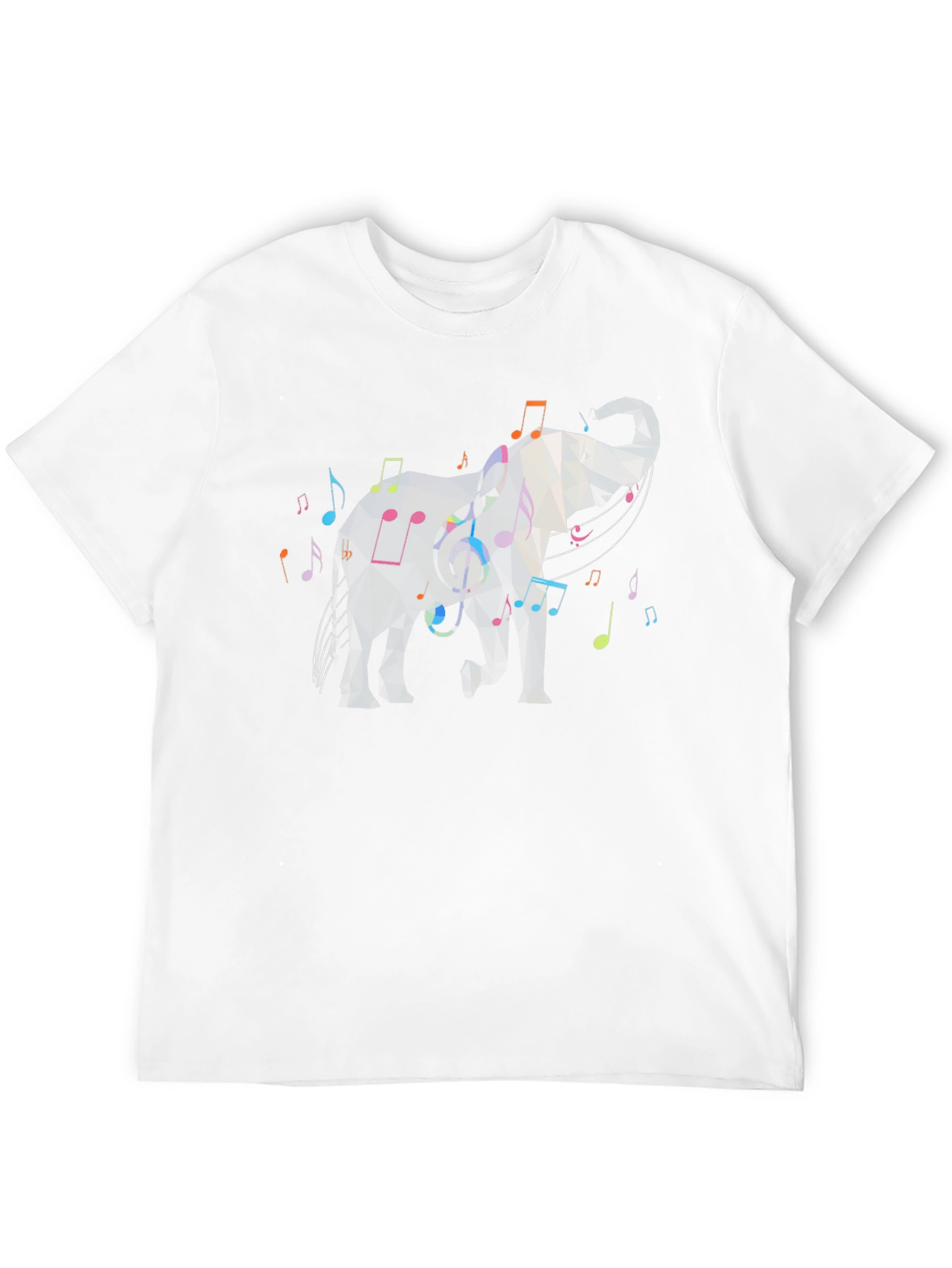Geometric Elephant Music Note Graphic Tee