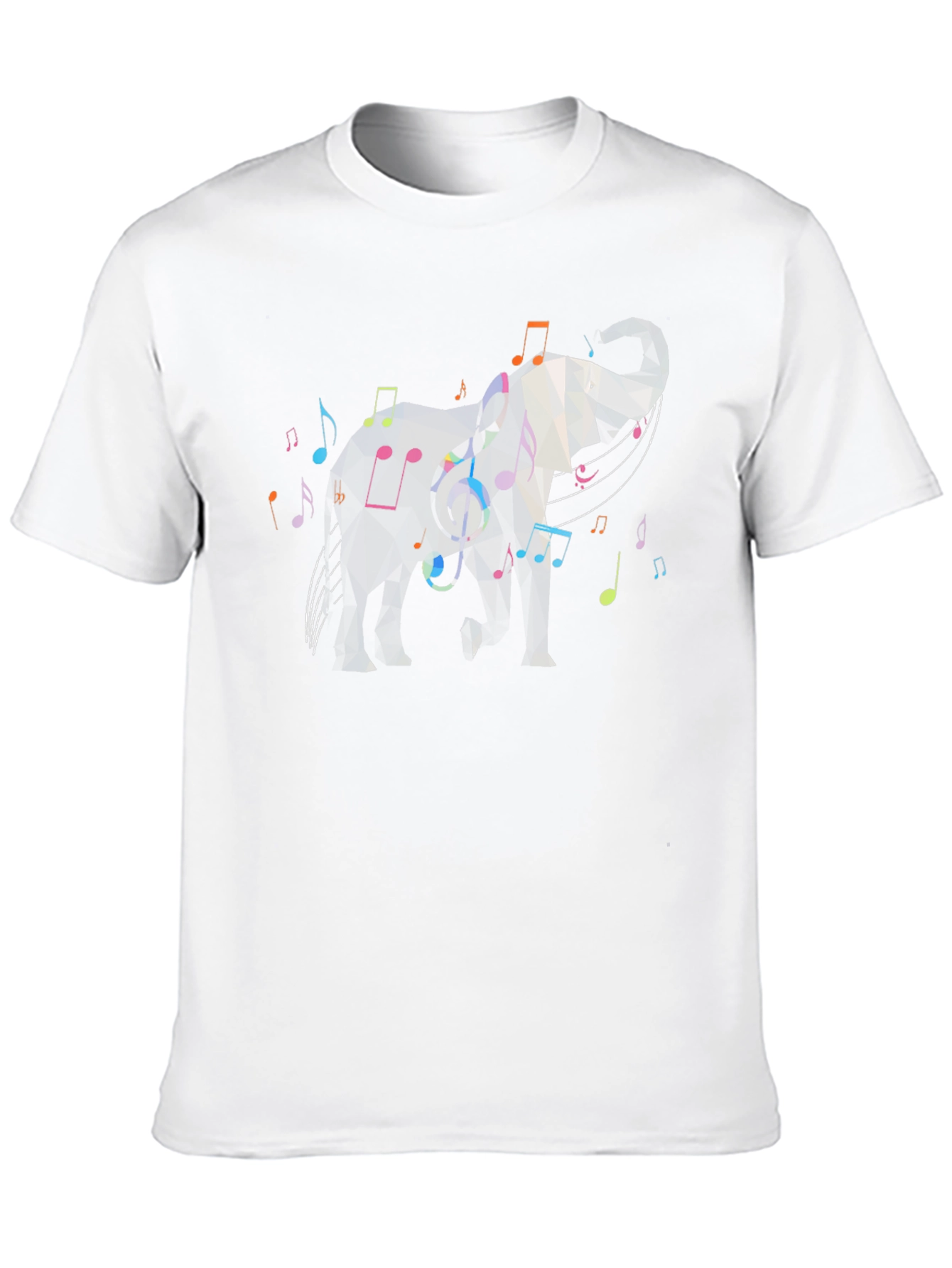 Geometric Elephant Music Note Graphic Tee