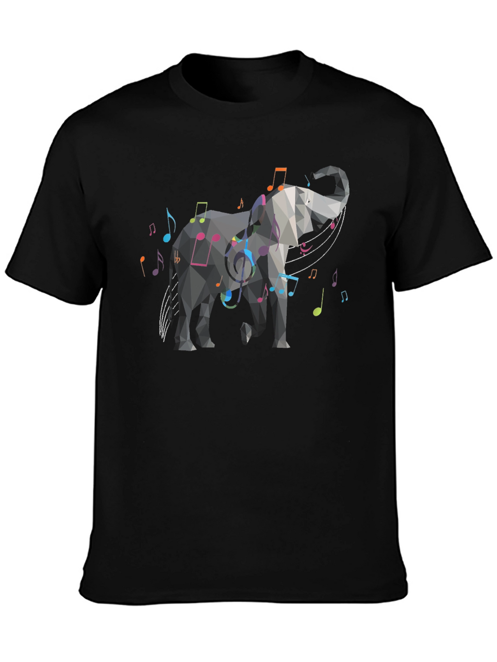 Geometric Elephant Music Note Graphic Tee