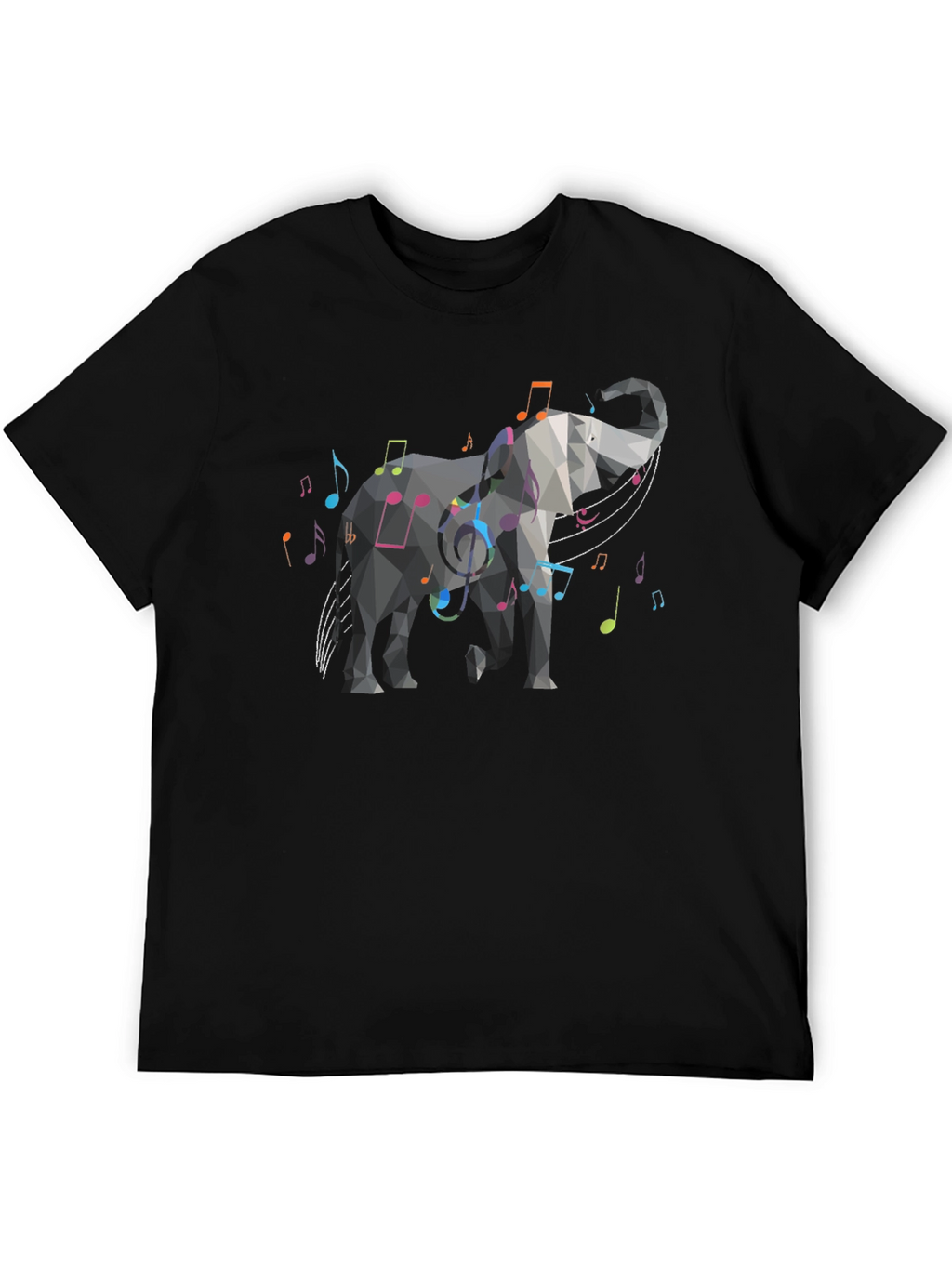 Geometric Elephant Music Note Graphic Tee