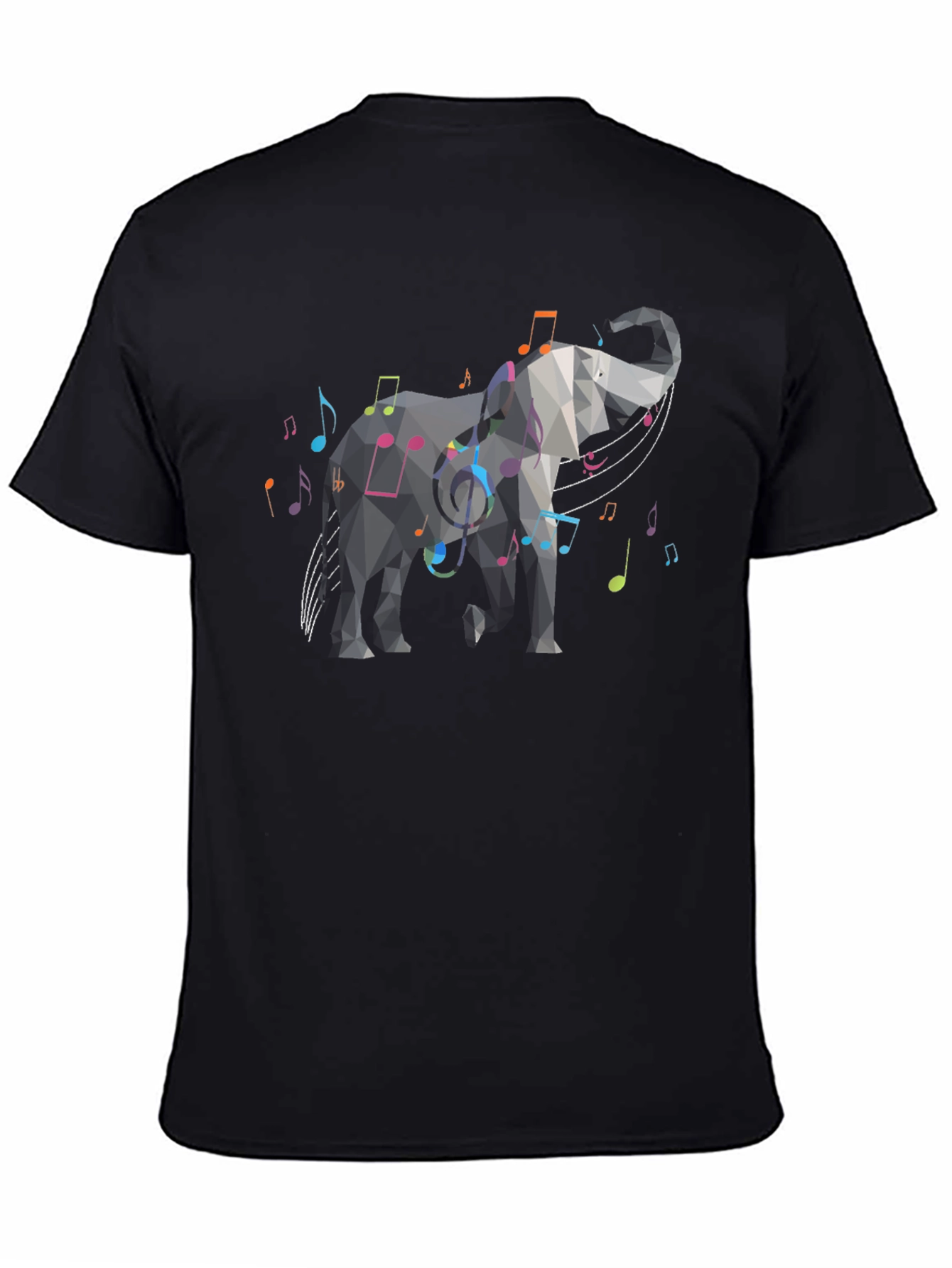 Geometric Elephant Music Note Graphic Tee