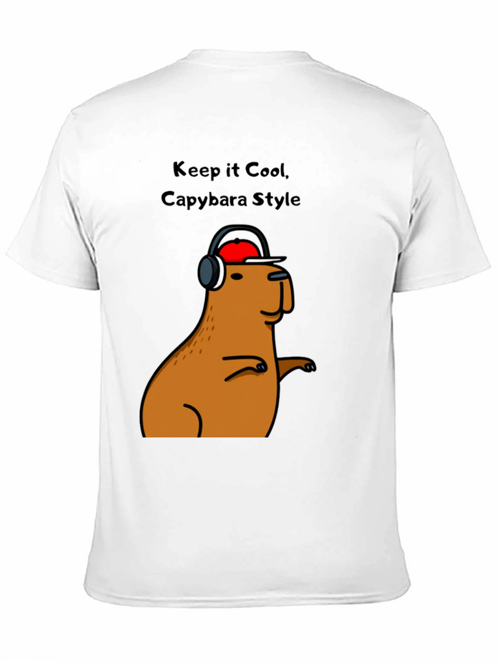 Cool Capybara Style Graphic Tee - Black