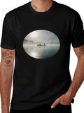 Foggy Lake Canoe T-Shirt - Nature Inspired Graphic Tee