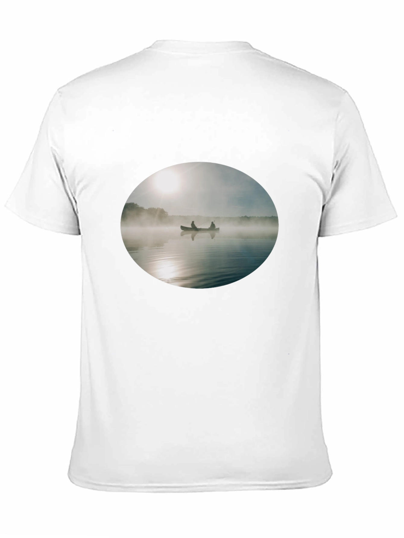 Foggy Lake Canoe T-Shirt - Nature Inspired Graphic Tee