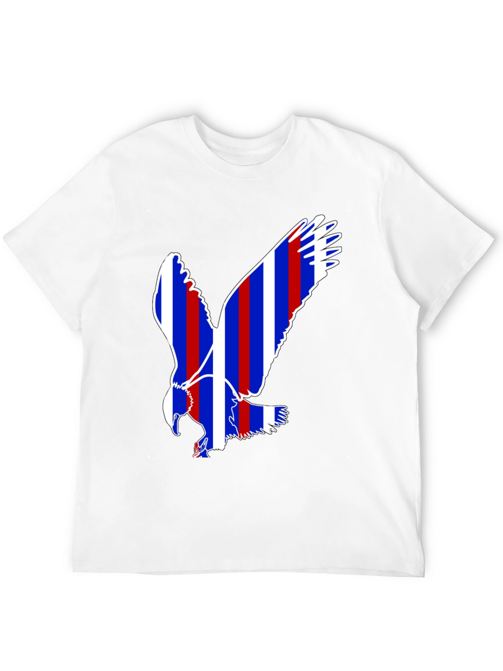 Patriotic Eagle Graphic Tee - Black Cotton Blend