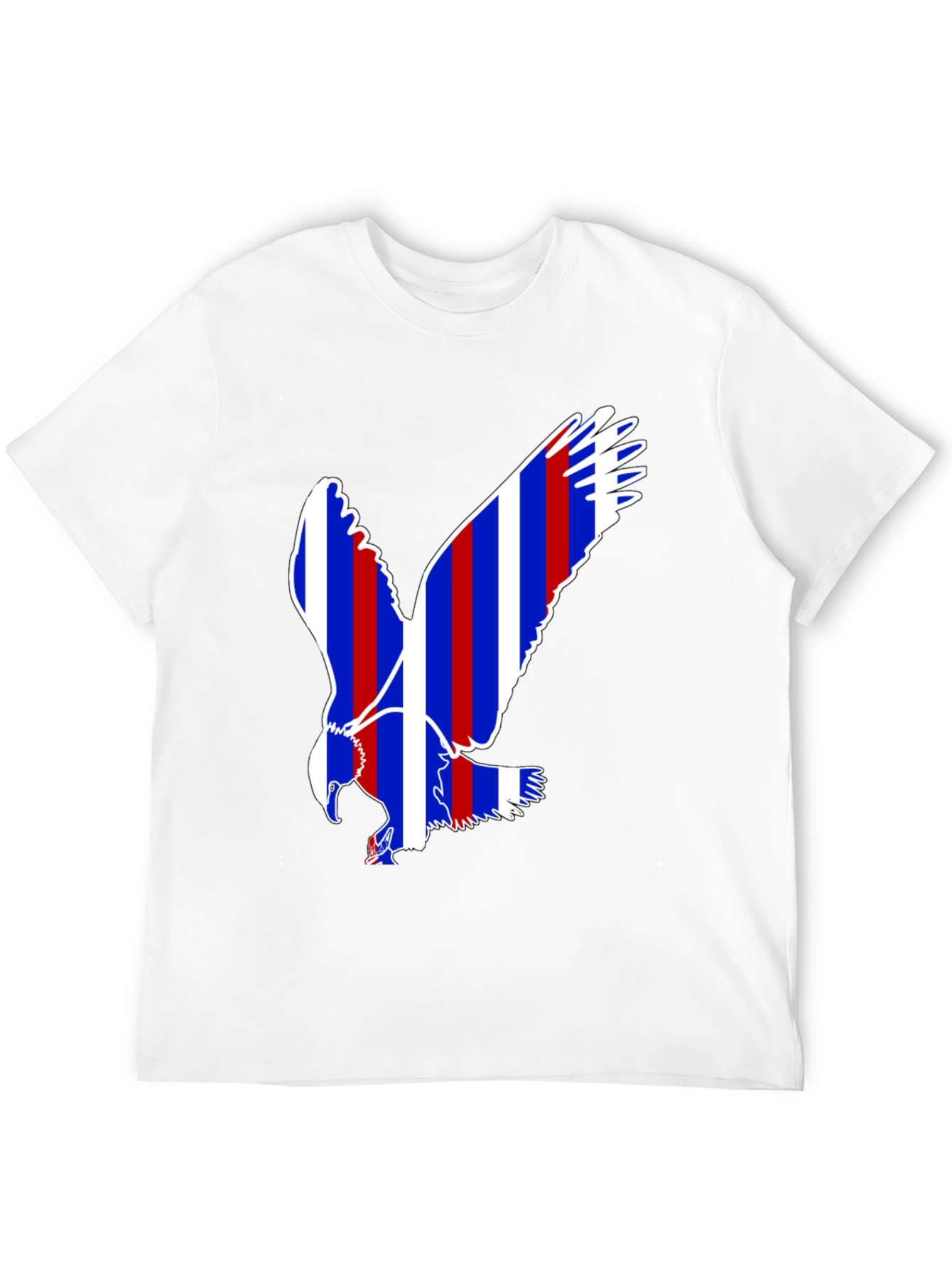 Patriotic Eagle Graphic Tee - Black Cotton Blend