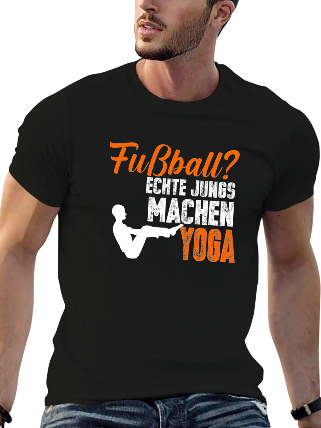 Funny Fußball? Echte Jungs Machen Yoga T-Shirt