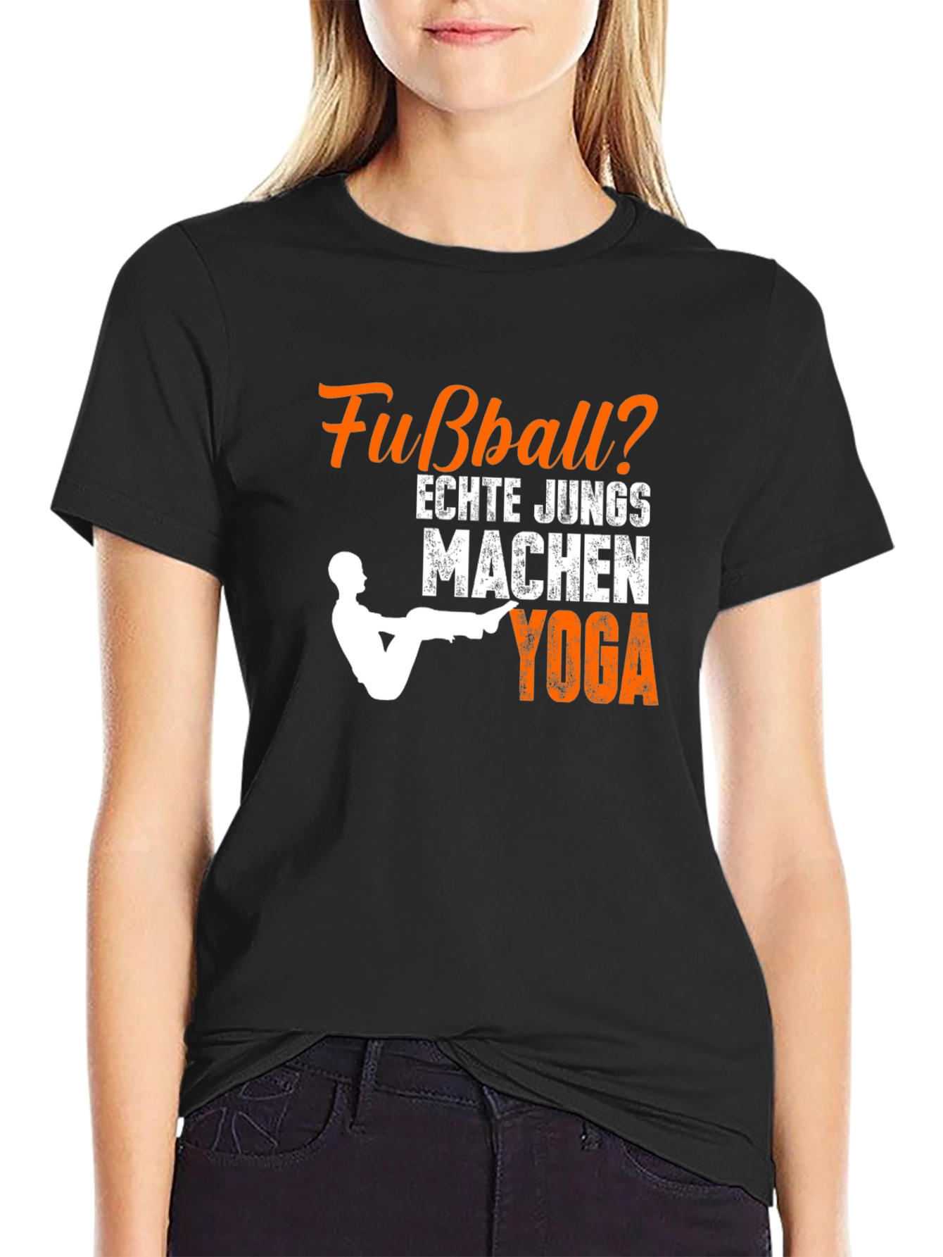 Funny Fußball? Echte Jungs Machen Yoga T-Shirt