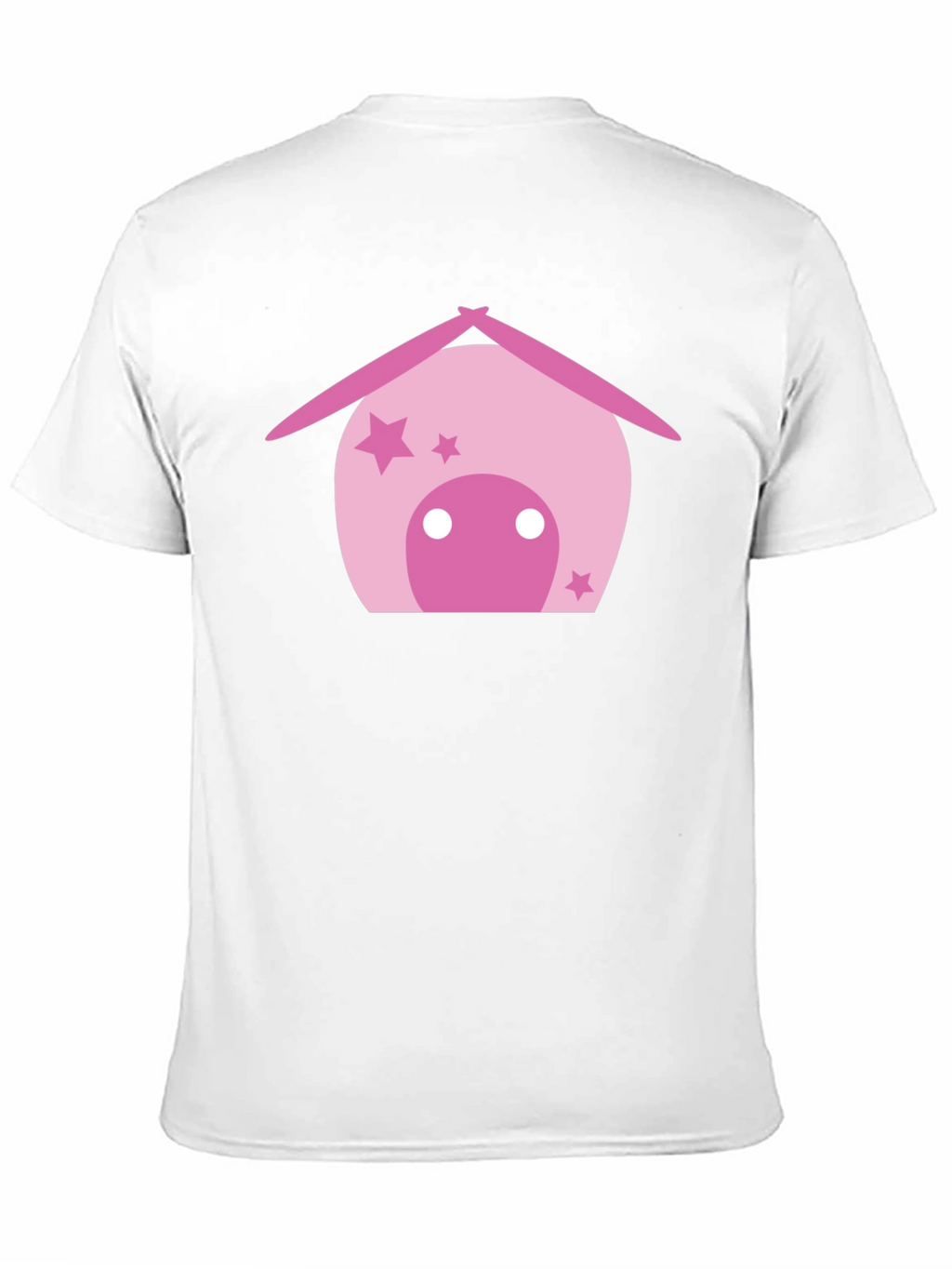 Cute Pink House Graphic Black T-Shirt