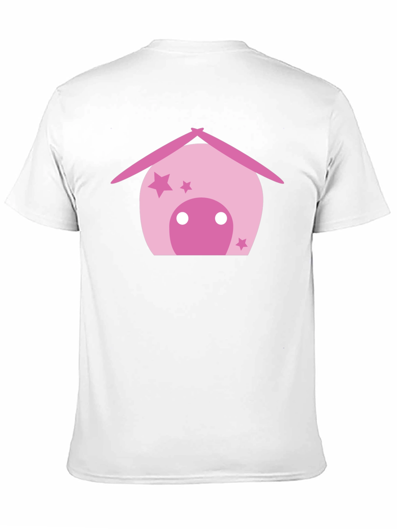 Cute Pink House Graphic Black T-Shirt