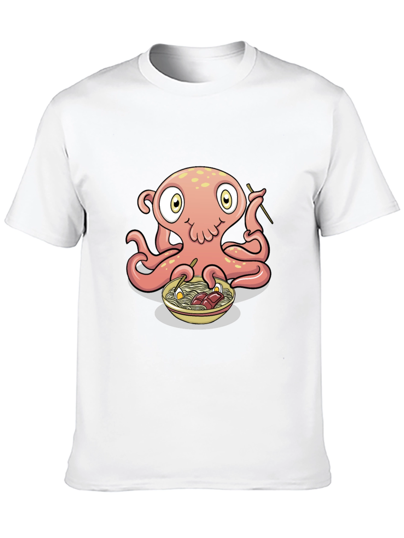 Octopus Ramen Graphic Tee - Black Cotton T-Shirt