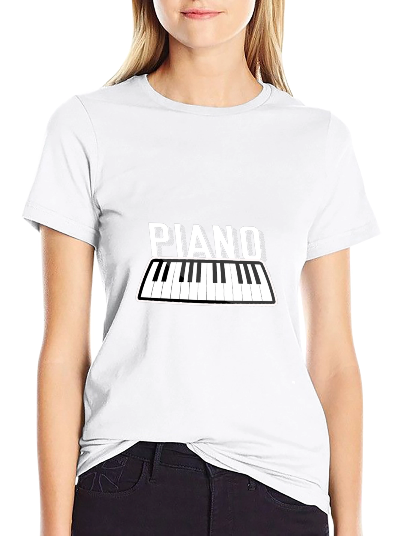 Piano Keyboard Graphic Tee - Music Lover T-Shirt