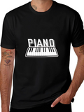 Piano Keyboard Graphic Tee - Music Lover T-Shirt