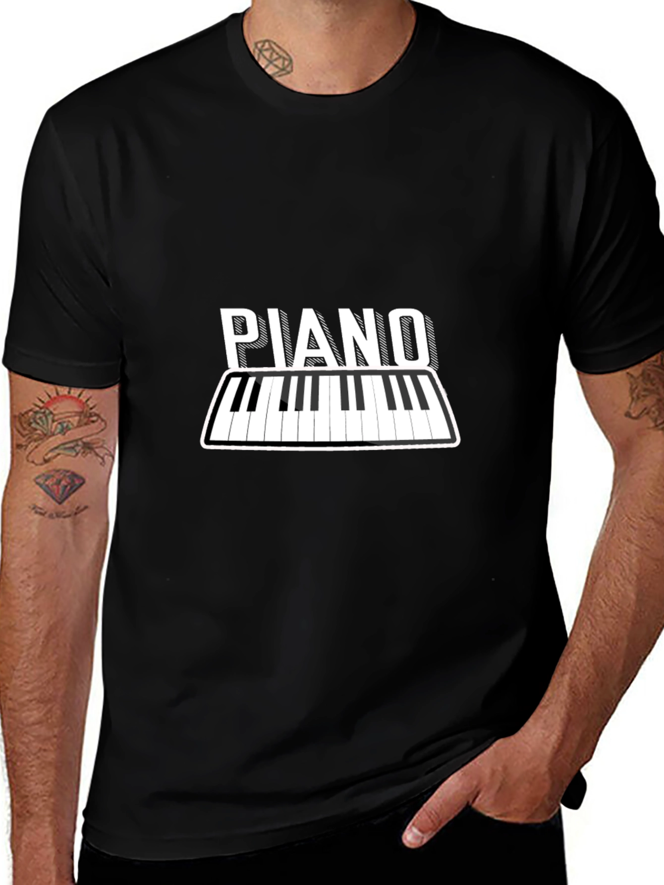 Piano Keyboard Graphic Tee - Music Lover T-Shirt
