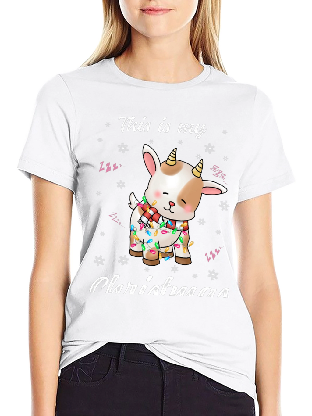 Christmas Goat T-Shirt Festive Holiday Apparel