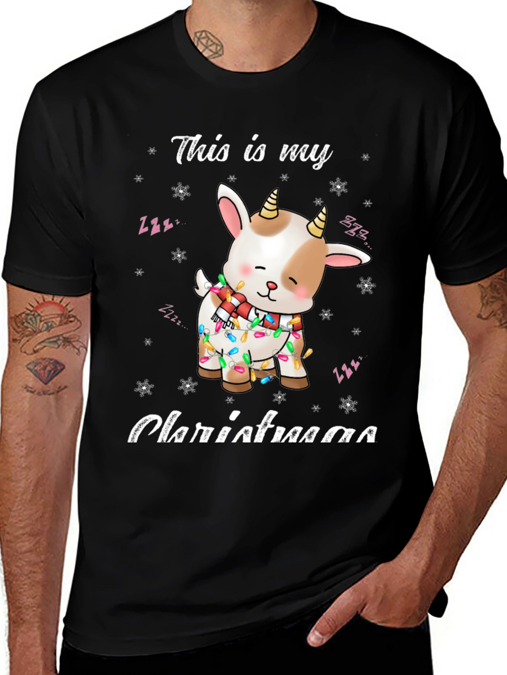 Christmas Goat T-Shirt Festive Holiday Apparel