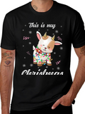 Christmas Goat T-Shirt Festive Holiday Apparel
