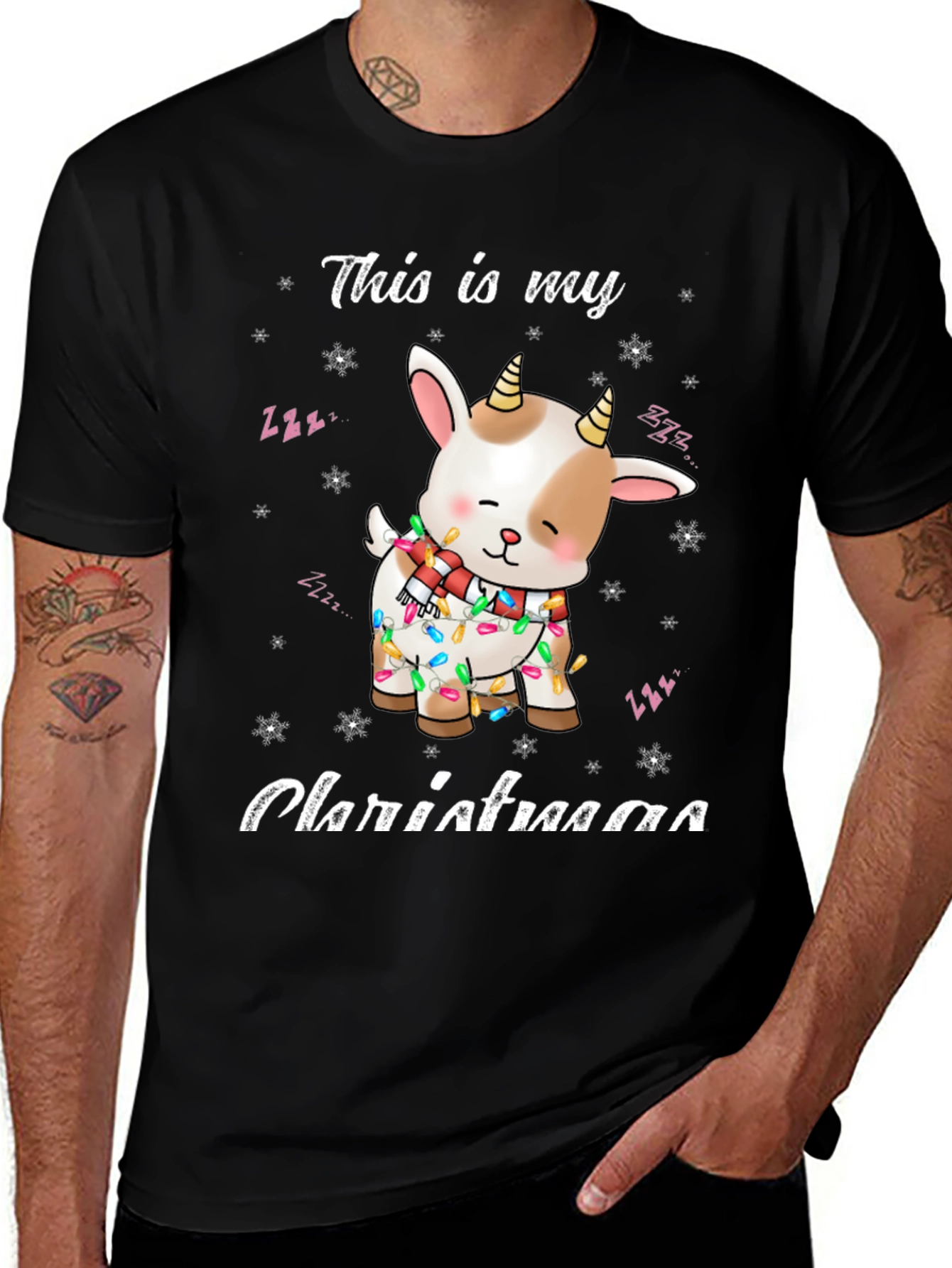 Christmas Goat T-Shirt Festive Holiday Apparel