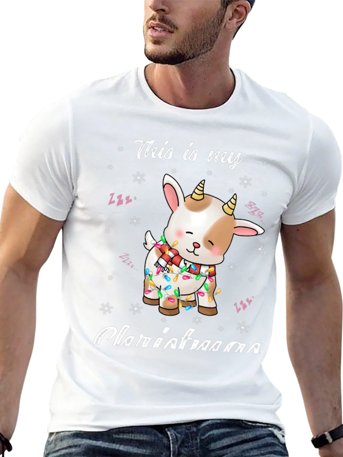 Christmas Goat T-Shirt Festive Holiday Apparel