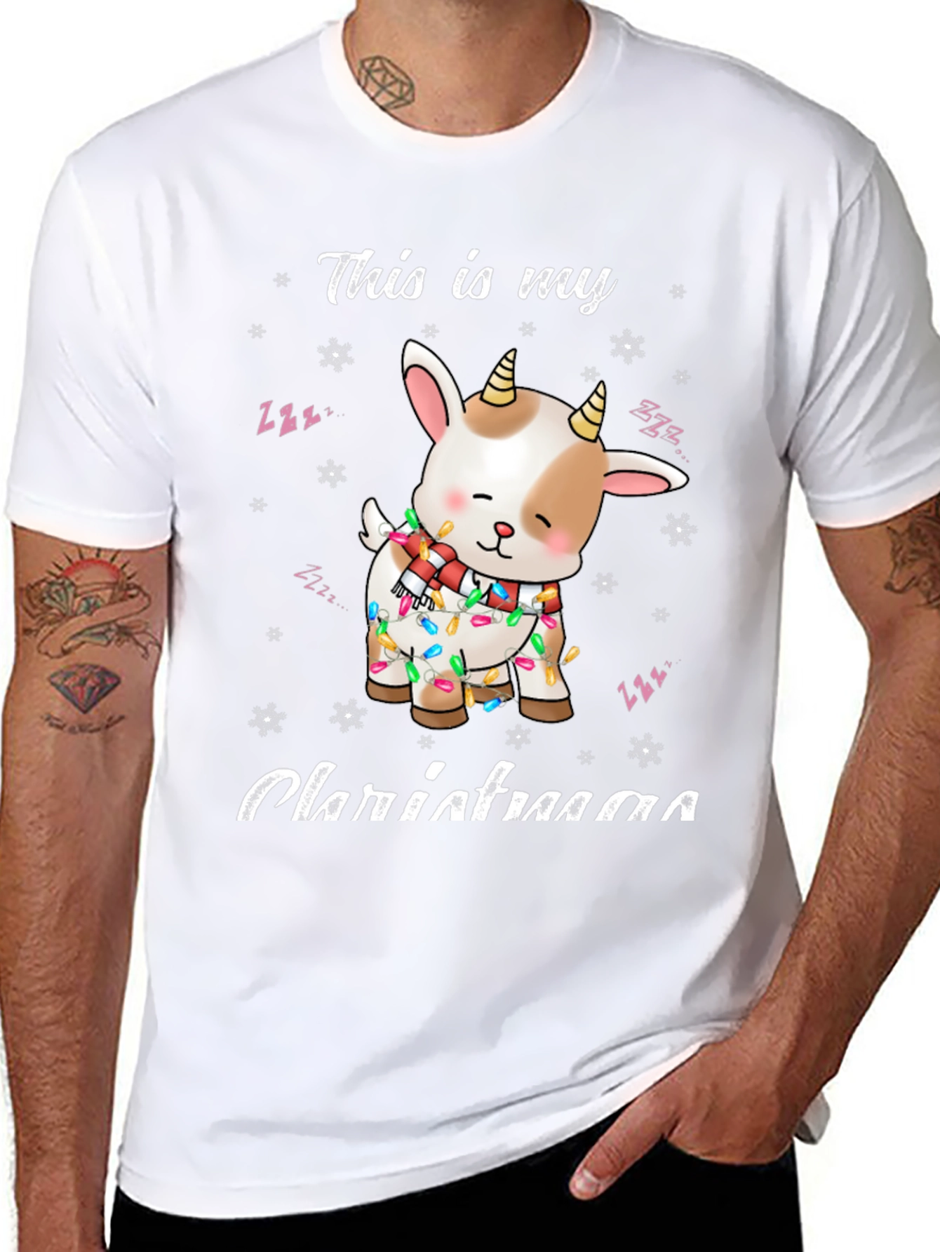 Christmas Goat T-Shirt Festive Holiday Apparel