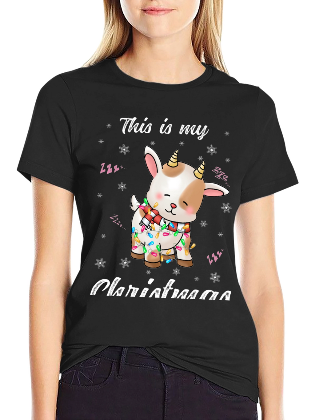 Christmas Goat T-Shirt Festive Holiday Apparel