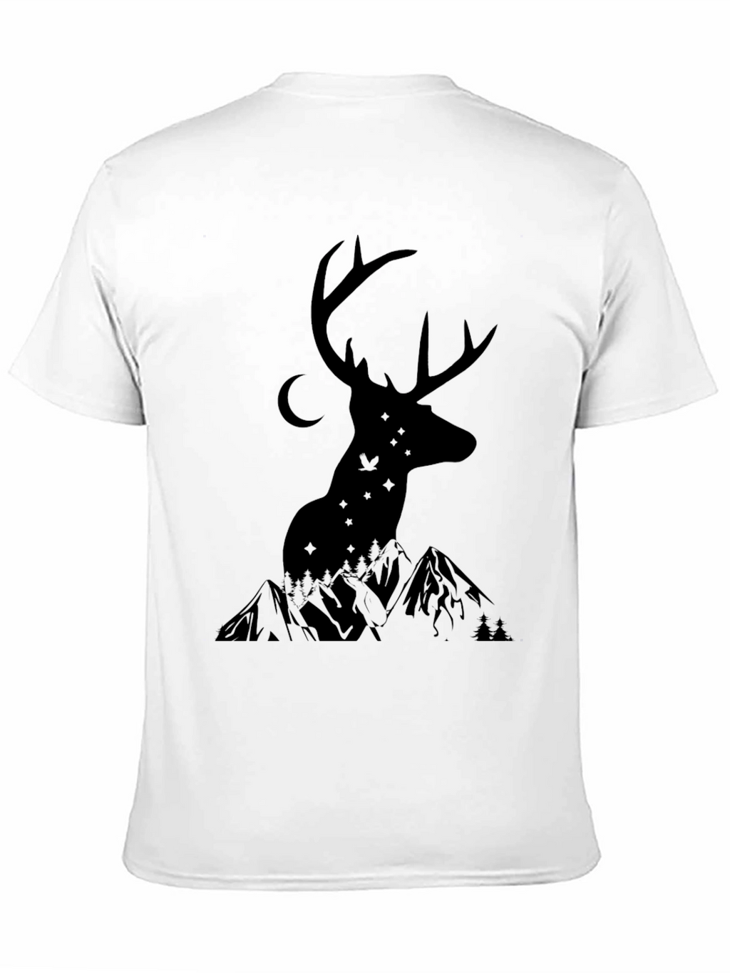 Mens Black Deer & Mountain Graphic Tee