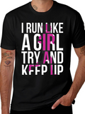 I Run Like A Girl T-Shirt - Black