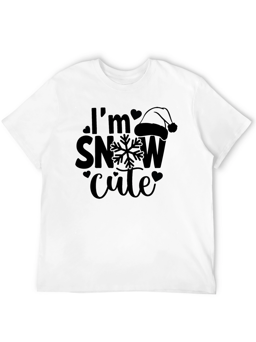 Im Snow Cute Black Graphic Tee