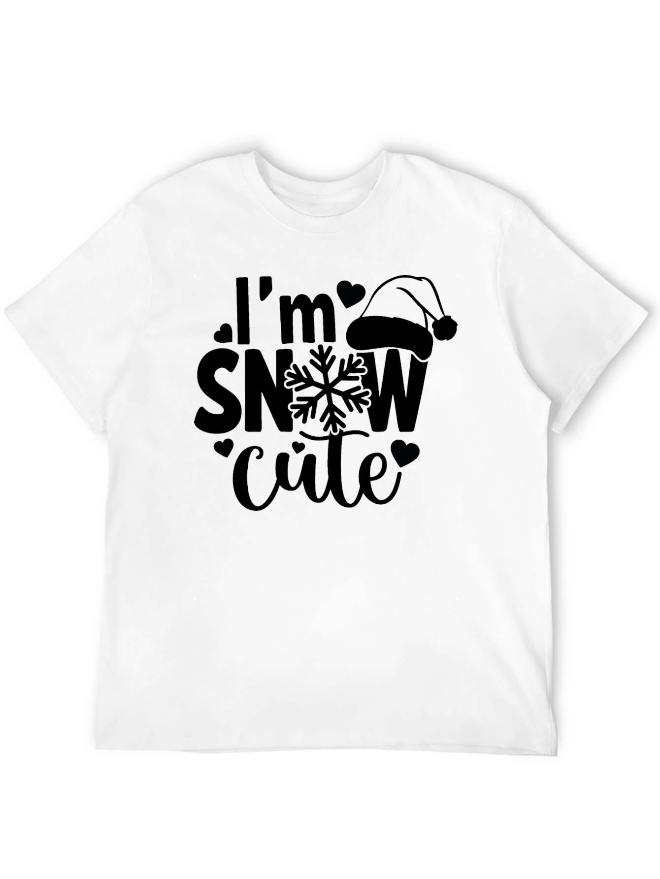 Im Snow Cute Black Graphic Tee