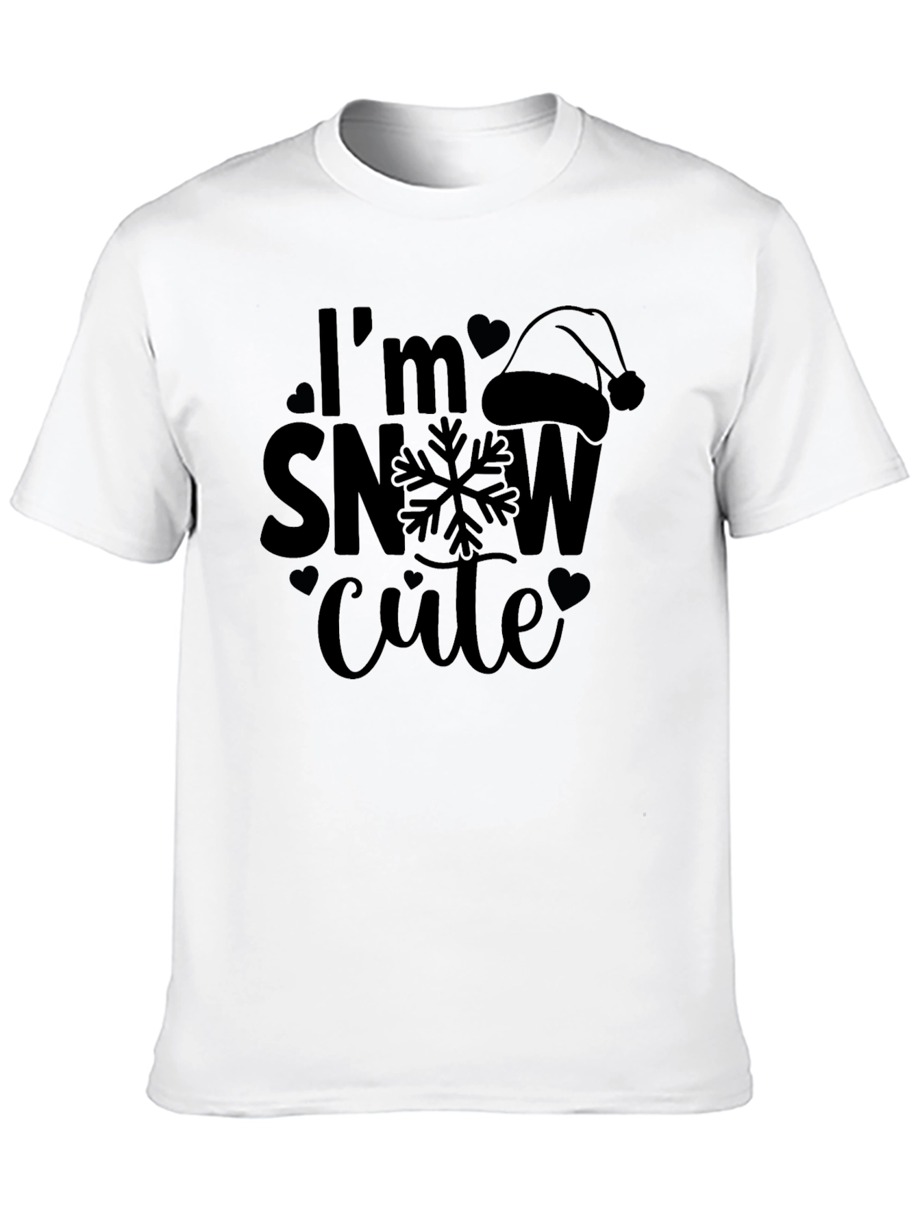 Im Snow Cute Black Graphic Tee