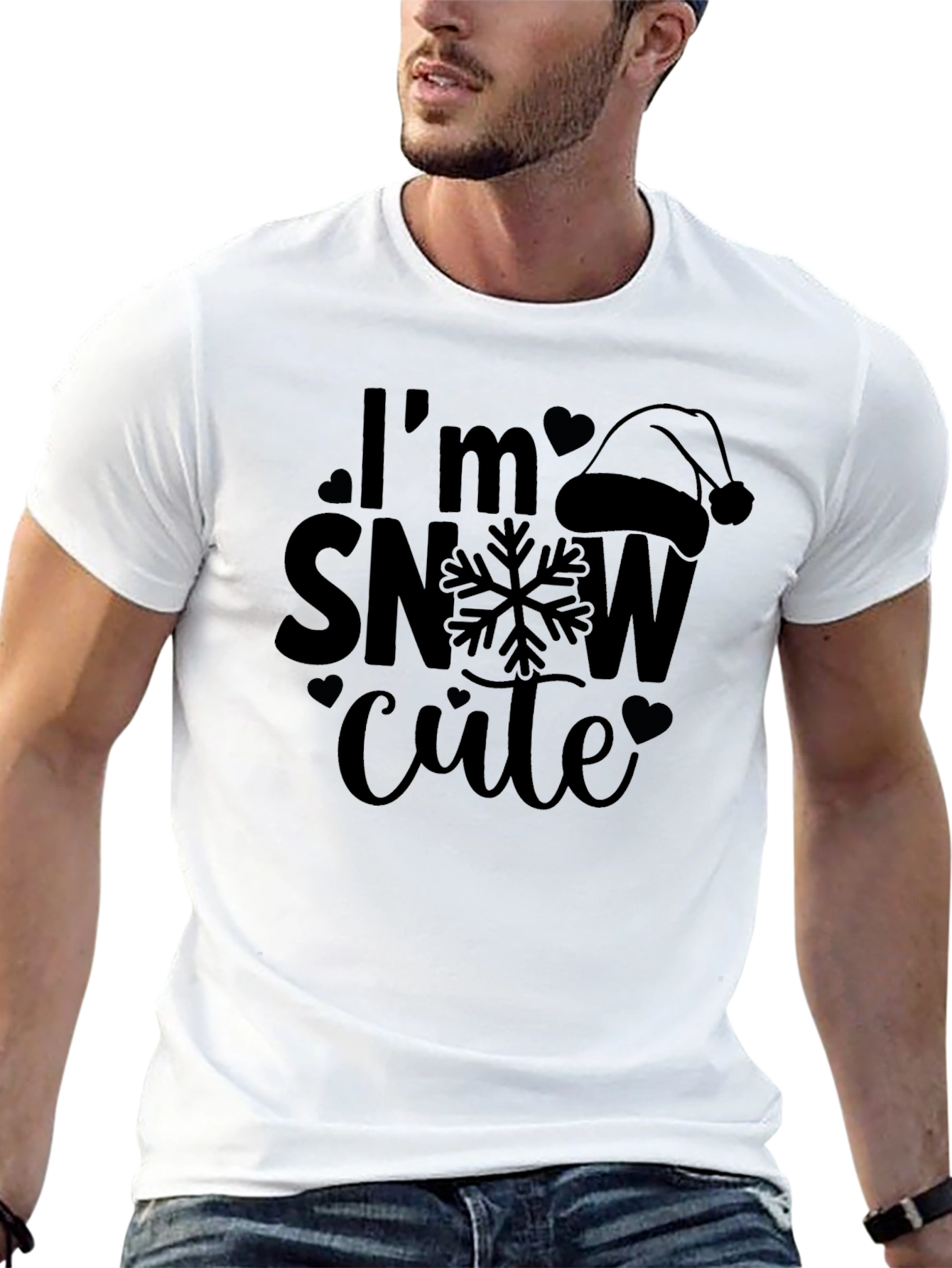 Im Snow Cute Black Graphic Tee