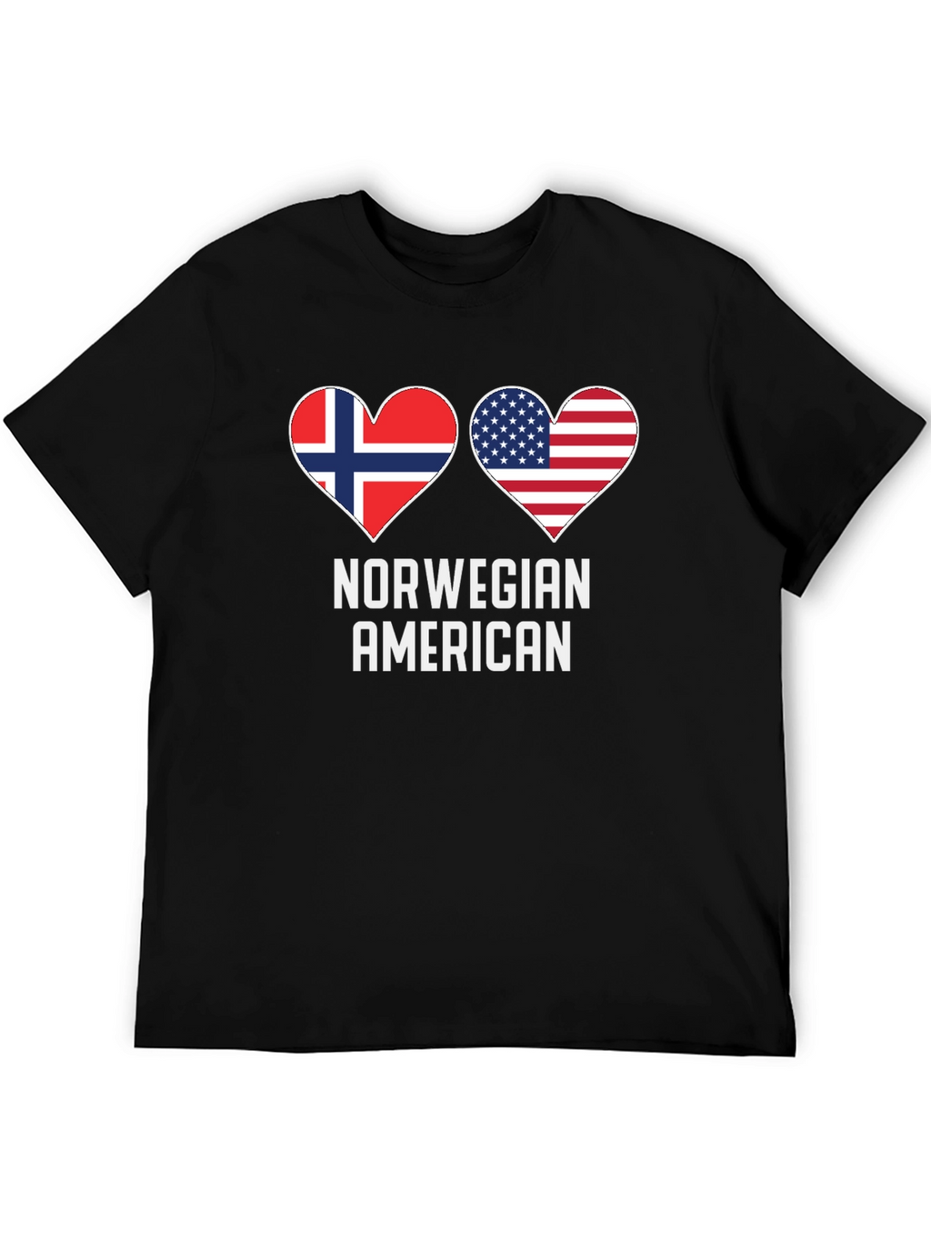 Norwegian American Flag Heart T-Shirt